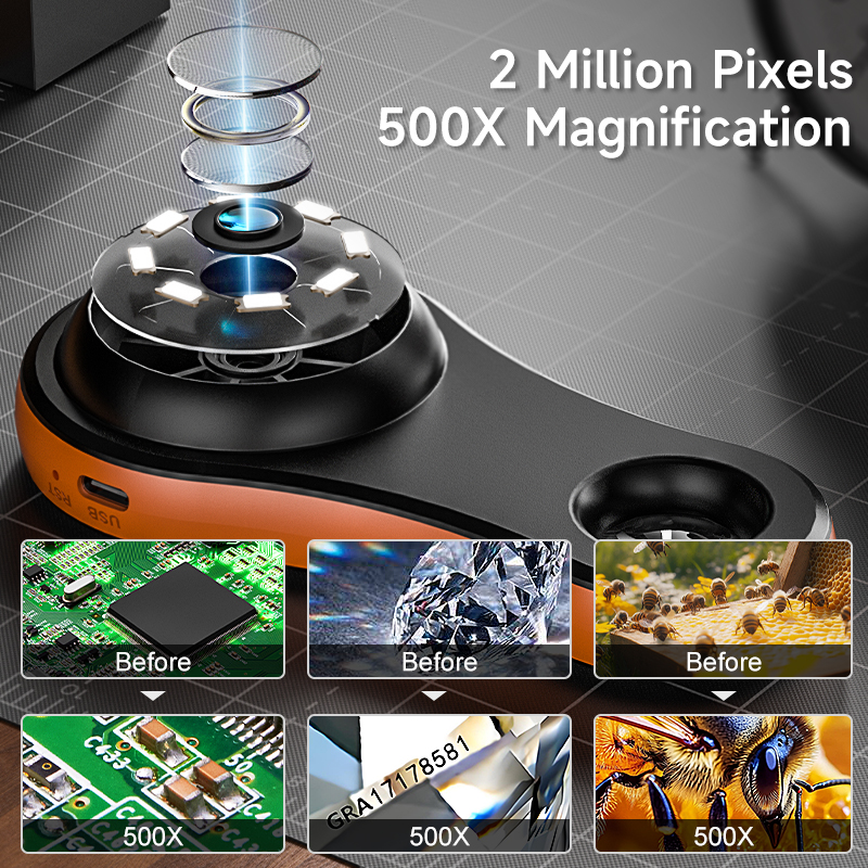 Likron Watches Likron Handheld Digital Microscope with 20-inch IPS Screen