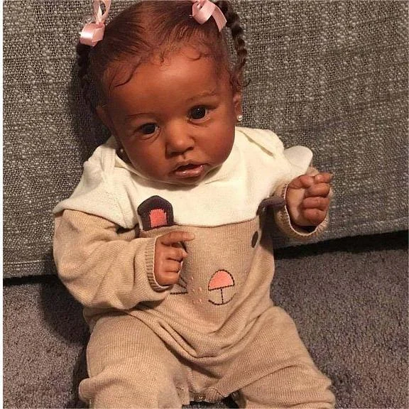 20 Inches Authentic African American Silicone Reborn Toddlers Baby Dolls Izzy Lifelike Black Rebirth Girl Rebornartdoll® RSAW-Rebornartdoll®