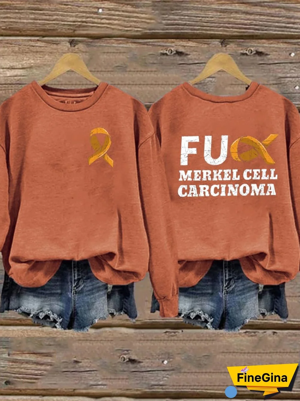 Fuck Merkel Cell Carcinoma Women's Printed Long Sleeve Sweatshirt