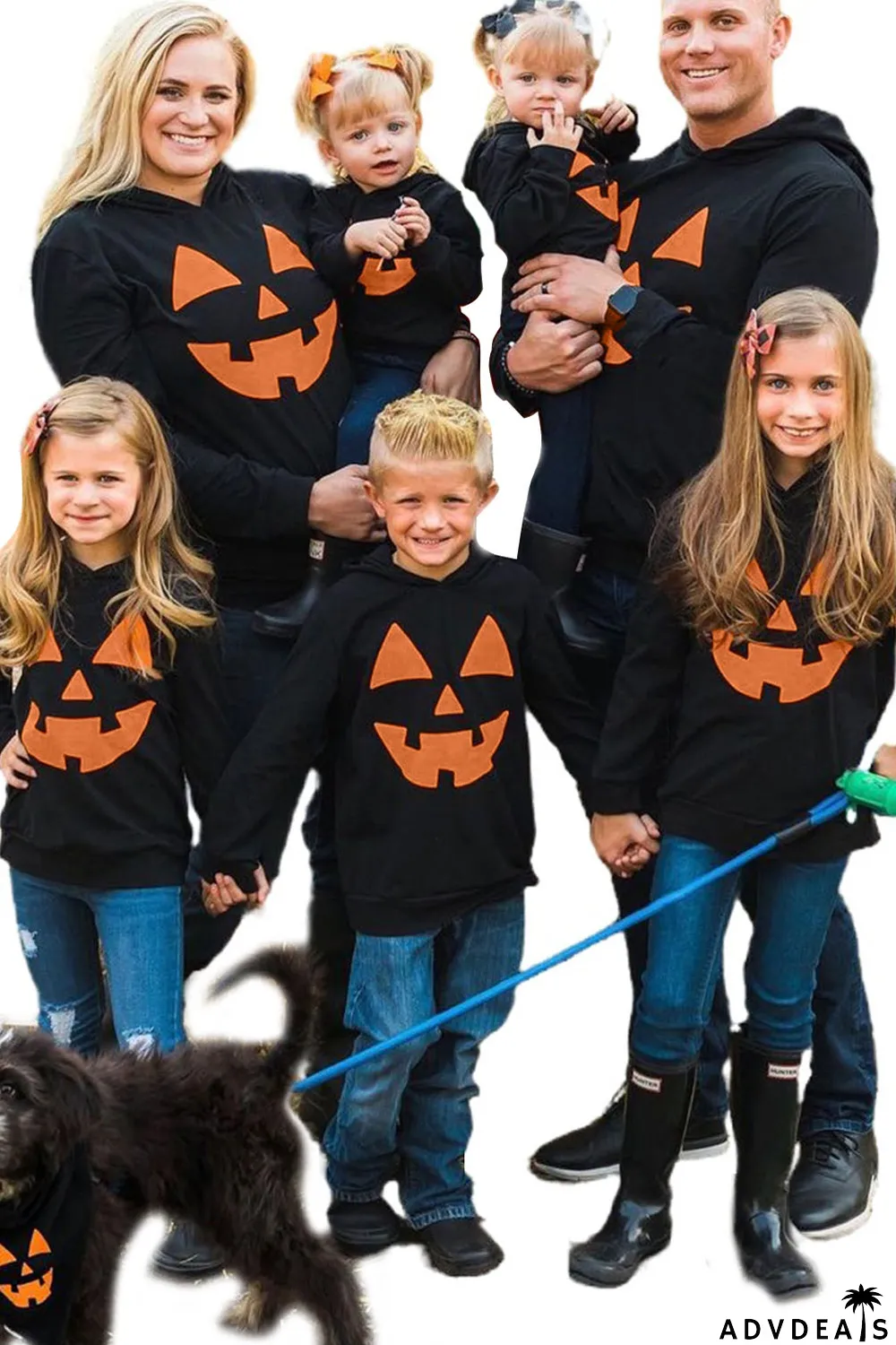 Kids' Halloween Pumpkin Ghost Graphic Pullover Hoodie