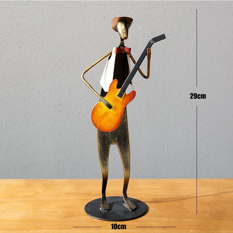 Creative Metal Musical Model Vintage Home Decoration Accessories Iron People Figurines Music Band Decorative Office KTV Decor