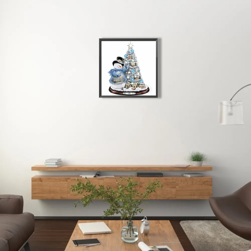 Full Round Diamond Painting 30*30cm - Christmas Snowman