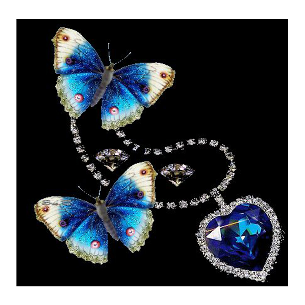 

Blue Butterfly Necklace-Round Drill Diamond Painting-30*30CM, 501 Original