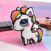 Full Bead Embroidery Keychain Unicorn Printed Craft Gifts(7.5x9cm)