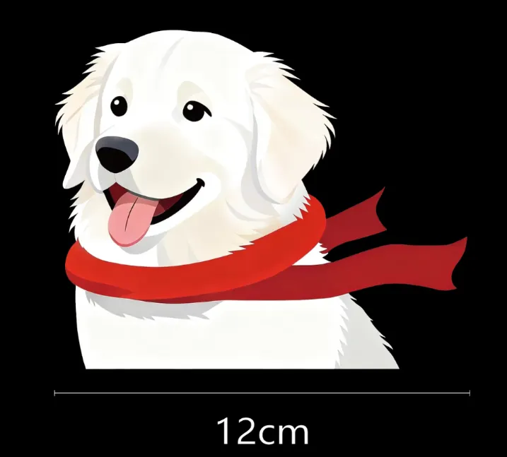 White Golden Retriever Dog Car Window Static Sticker