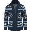 Men's Vintage Pattern Slim Fit Zipper Knitted Cardigan Sweater