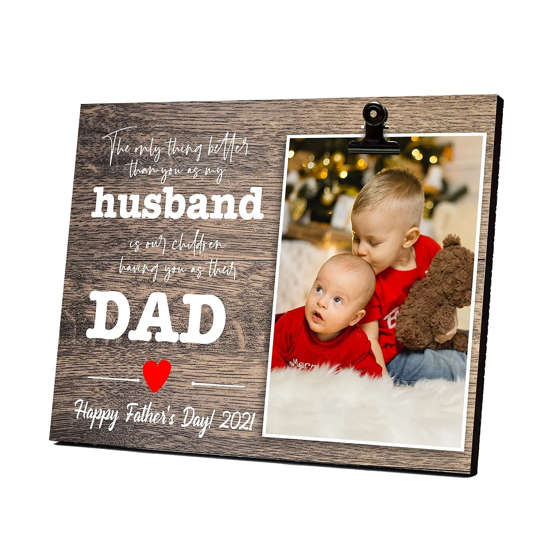 Wood Picture Frame DIY Personalized Photo Frame For Father's Day Gift From Daughter Son Unique Gift Wall Frames With Holder