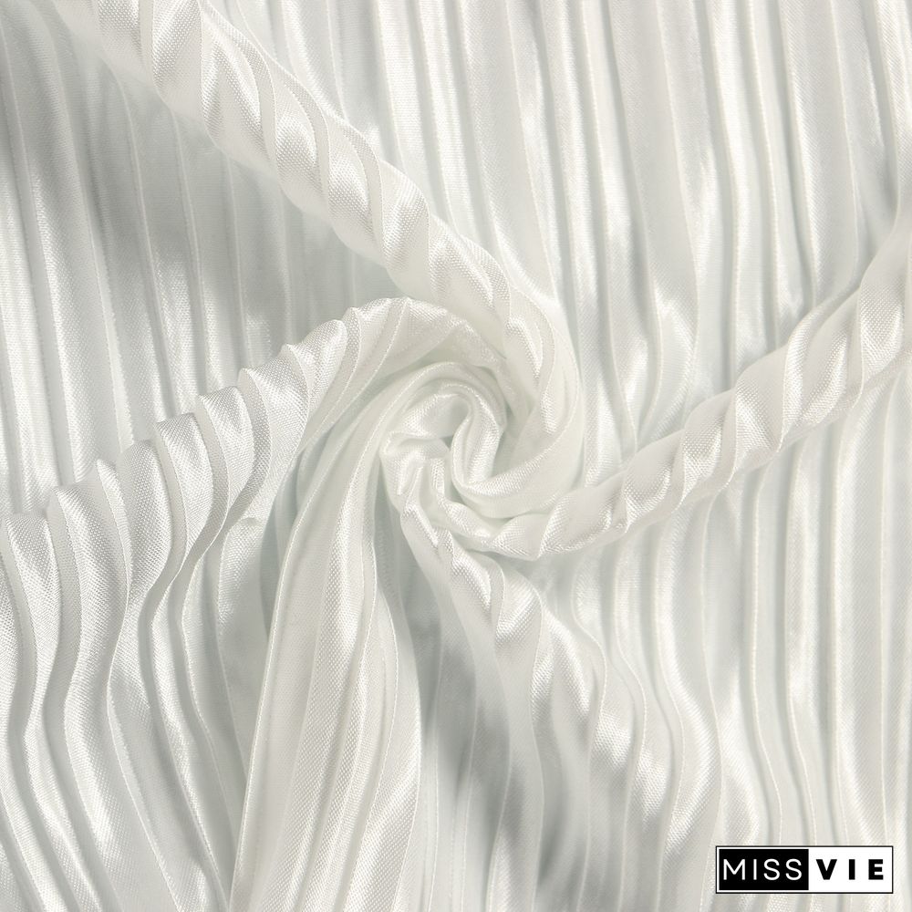 Pleated Loose Blouse Crop Top Wide Leg Pants Outfits