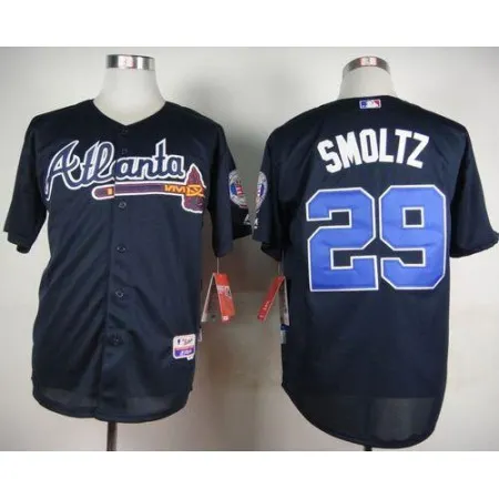 Braves #29 John Smoltz Blue Cool Base  Stitched MLB Jersey