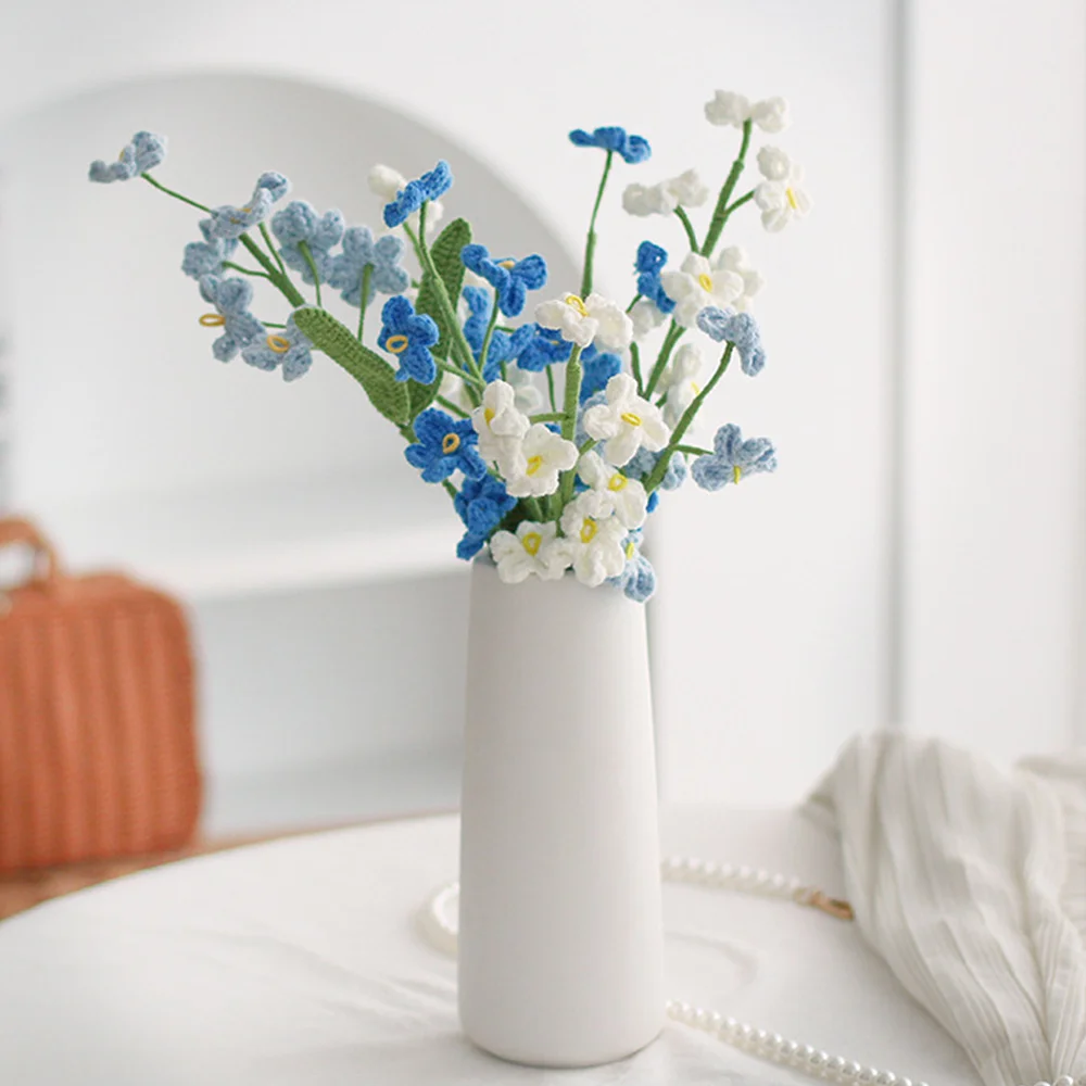 Creative hand-woven Forget Me Not bouquet home decor