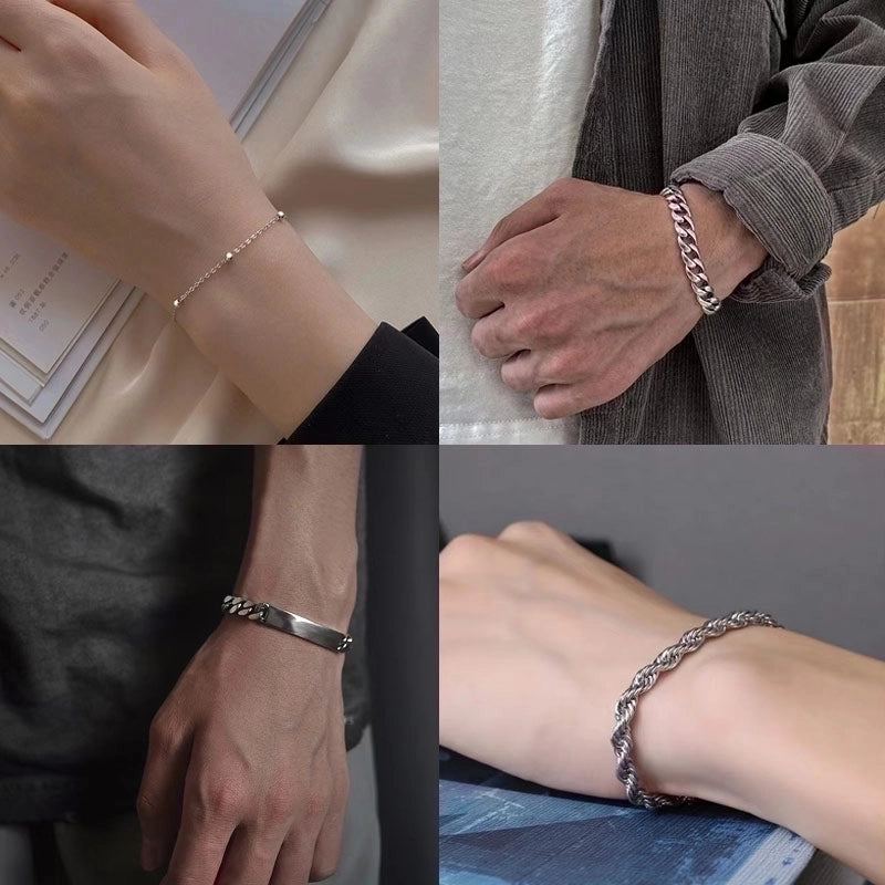 Hip-hop Streetwear Geometric Stainless Steel Men's Bracelets