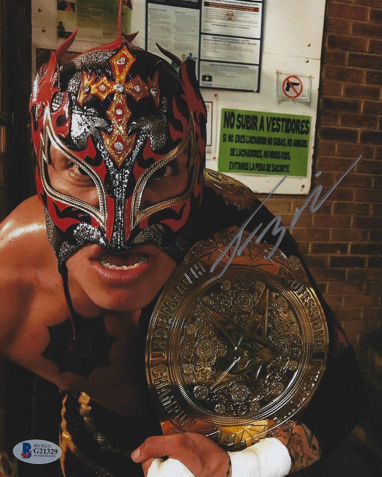 Rey Fenix Signed 8x10 Photo Poster painting BAS COA Lucha Underground Impact Wrestling All In 3