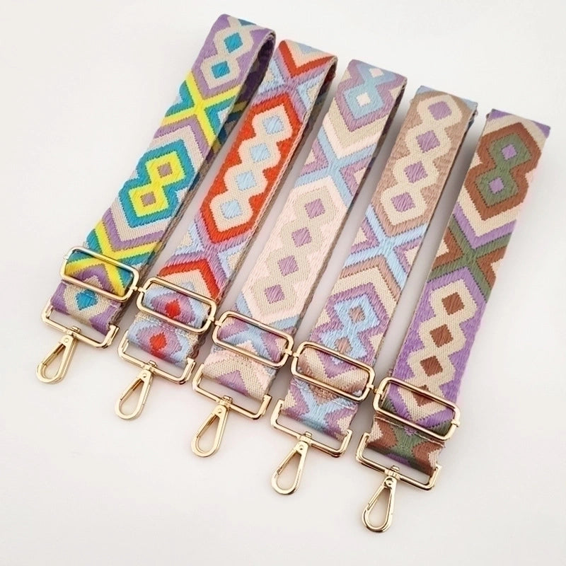 All Seasons Polyester Cotton Color Block Bag Strap