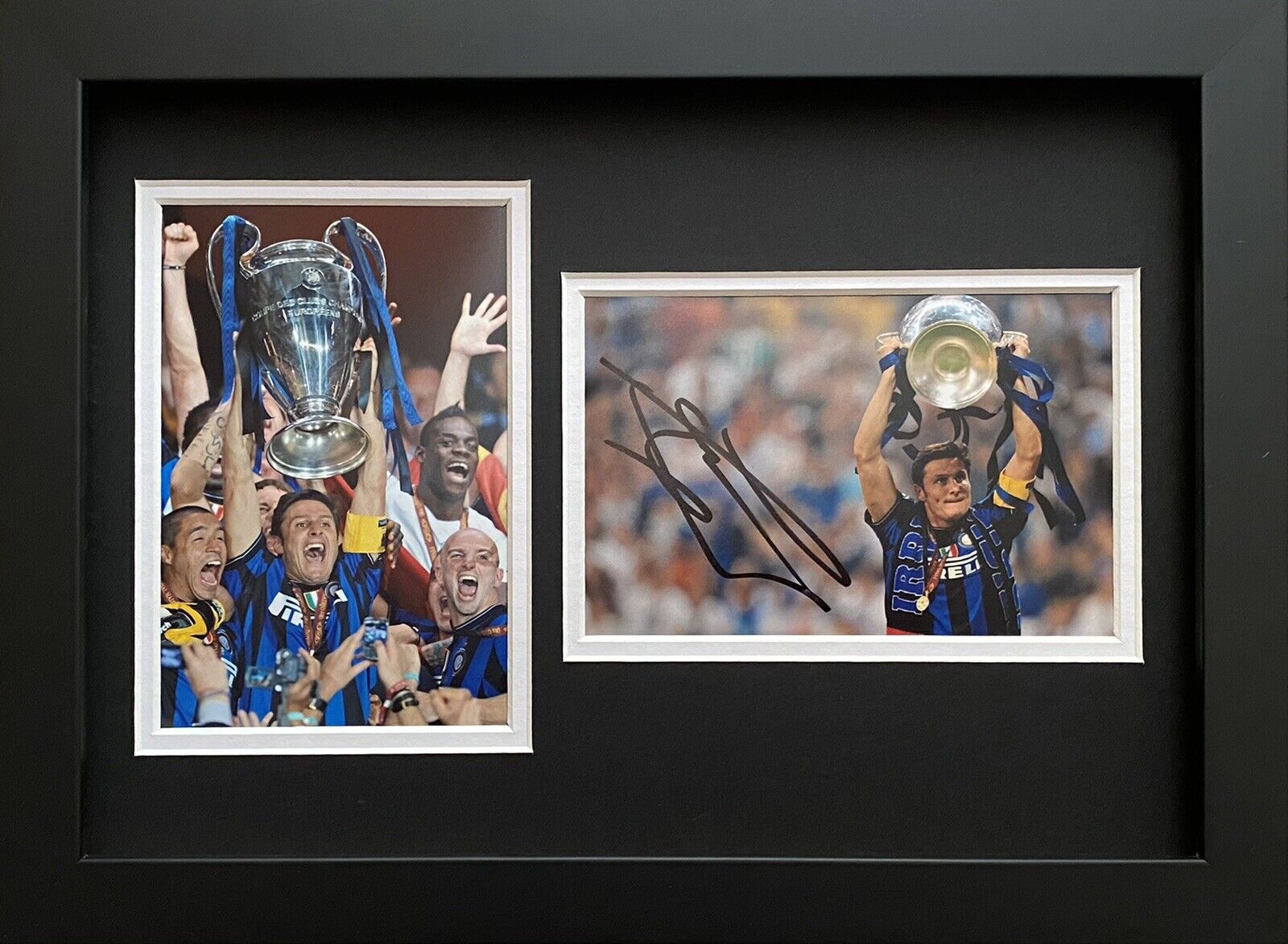 Javier Zanetti Genuine Signed Inter Milan Photo Poster painting In A4 Frame Display, See Proof 2