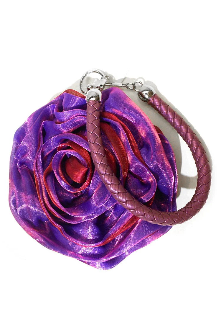 Evening Solid Color Satin 3D Rose Handbag Clutches Bag 2024 - Xpluswear
