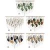 (Finished Product)Bohemian Handmade Leaf Wall Art No Drilling Handmade Craft Macrame Wall Decor Handmade Woven Leaf Tapestry for Apartment Living Room Bedroom Nursery Backdrop