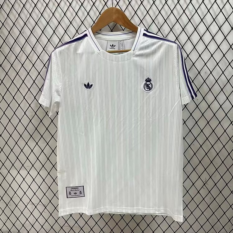 Real Madrid Retro White and Purple Jersey for the 25-26 Season - Fan Edition