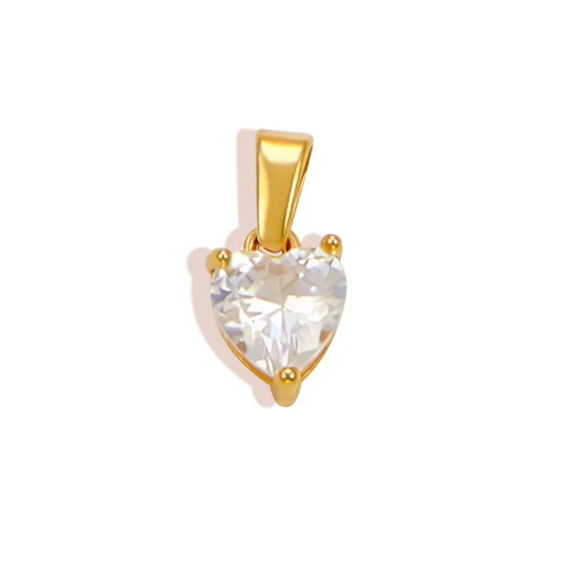 1 Piece 13.3*20.7mm 304 Stainless Steel Zircon 24K Gold Plated Star Heart Shape Butterfly Polished Pendant Jewelry Accessories