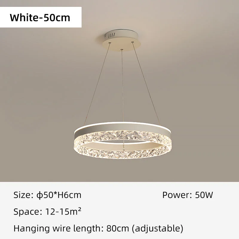Modern Round Ring Led Chandelier Remote Control Pendant Lamp For Living Room Dining Room Kitchen Bedroom Design Hanging Light