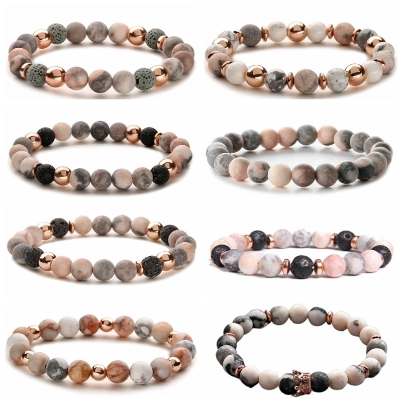Retro Multicolor Natural Stone Beaded Bracelets