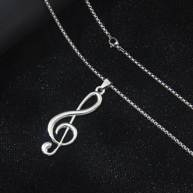 Musical Note Stainless Steel Necklace
