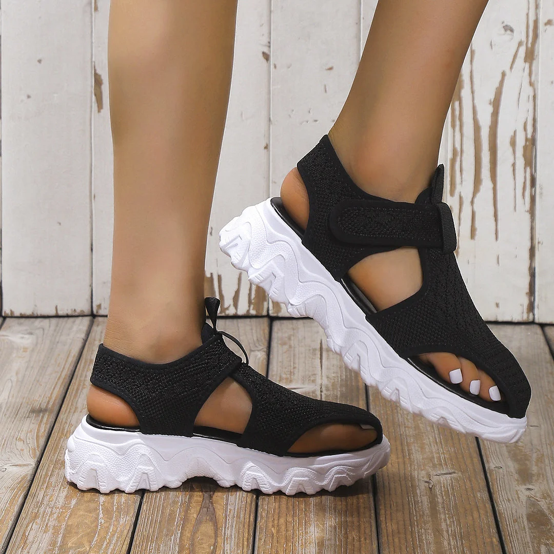 Women Breathable Hollow out Mesh Fabric Platform Sports Sandals Shoes