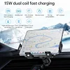 15W Qi Wireless Car Charger Mount Holder for Samsung Galaxy Z Fold5 S23 Ultra Phone Auto Clamp Fast Charger for iPhone 15 Pro - SIKAI CASE