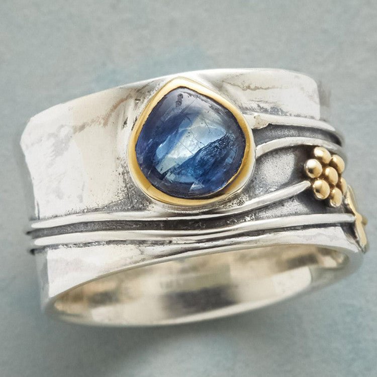 navy blue ring water drop gemstone ring socialshop