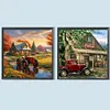 2pcs Diamond Painting -DIY Round Drill Scenery