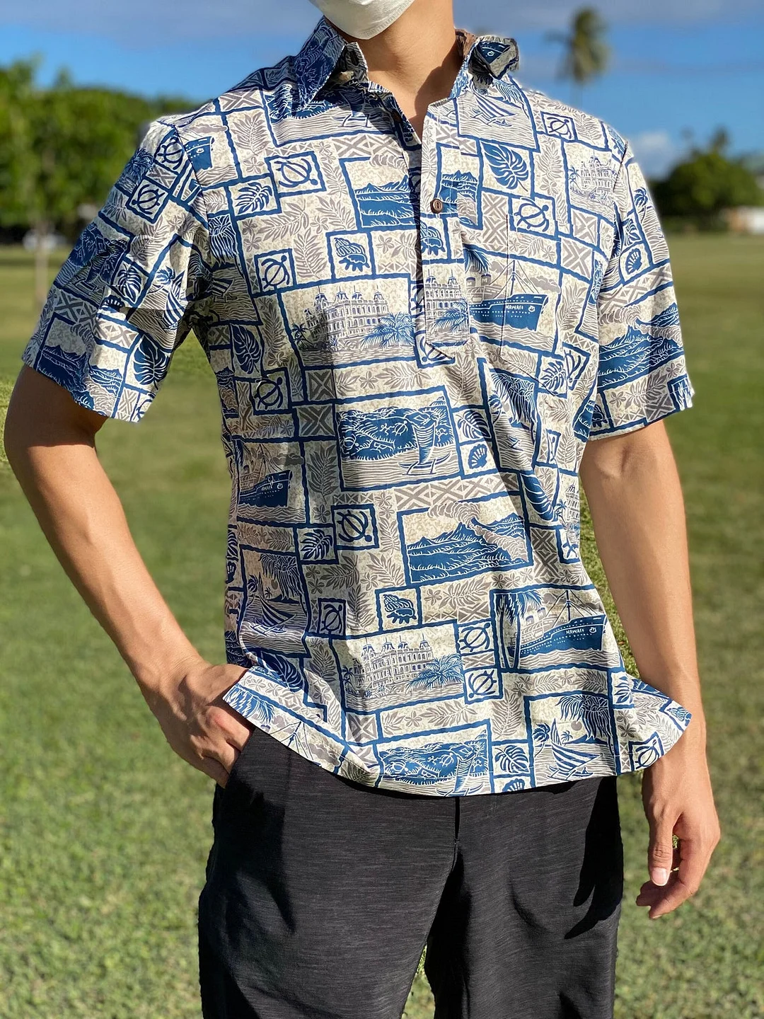 Men's casual printed shirt