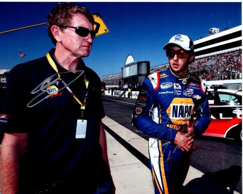 Bill and chase elliott signed autographed 8x10 nascar racing race driver Photo Poster painting