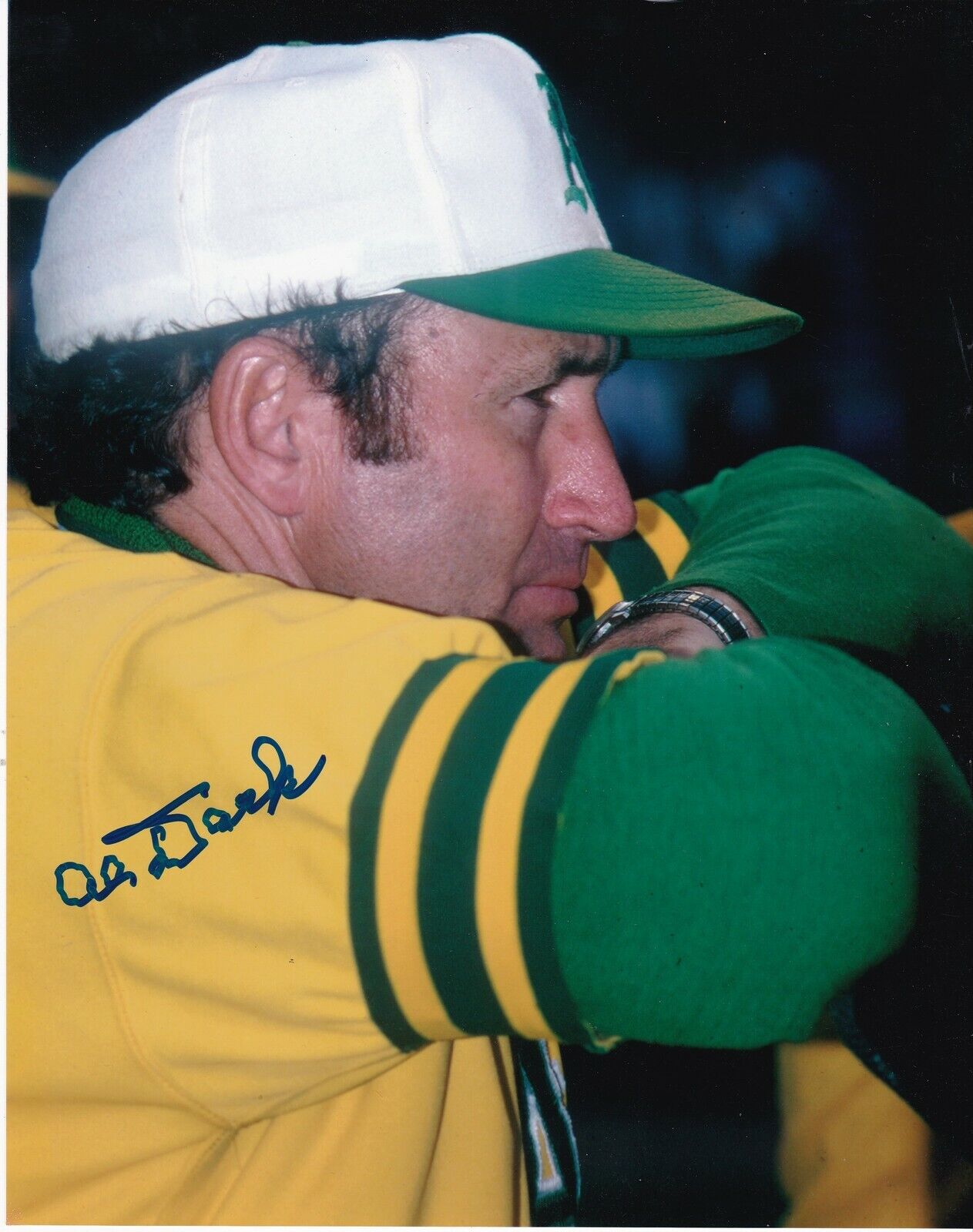 ALVIN DARK OAKLAND A'S ACTION SIGNED 8x10