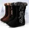 Gioiacombo&trade; Autunno e inverno nuovi stivali da neve in peluche scamosciato alla moda in pelliccia ecologica