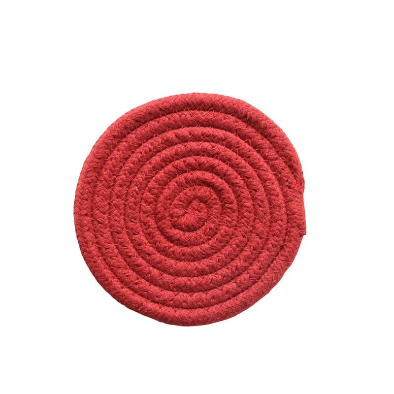 Handmade Cotton Rope Placemat Hand Woven Table Mats Napkin Tableware Drink Cup Coaster Insulation Pad Kitchen Dinner Home Decor