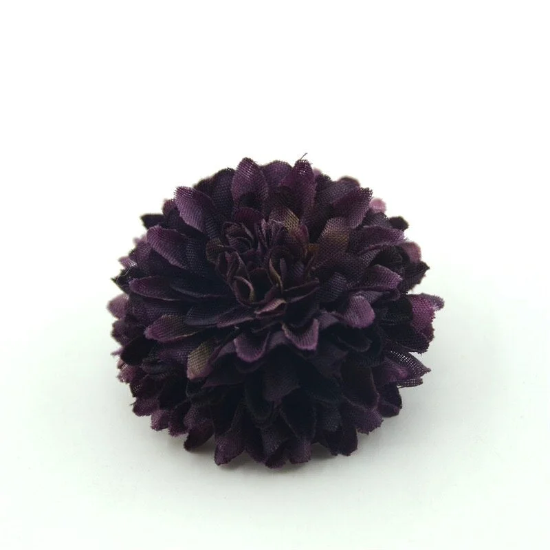 30pcs 5cm Silk Artificial Pompom Carnation Flower Head Hydrangea Wedding Home Decoration DIY Scrapbooking Craft Fake Flowers