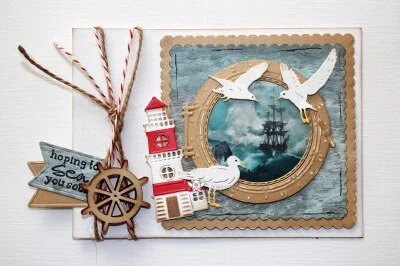 Piggy Craft metal cutting dies cut die mold Ship round window Scrapbook paper craft knife mould blade punch stencils dies