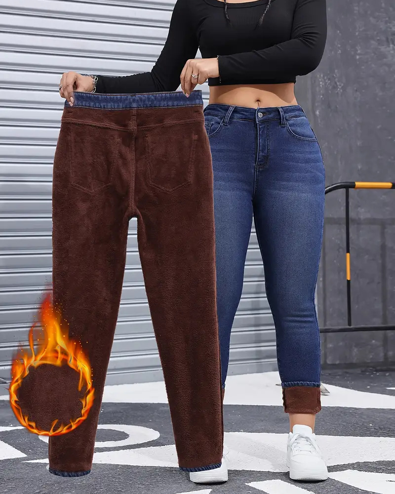 Fleece-Lined Stretch Skinny Jeans