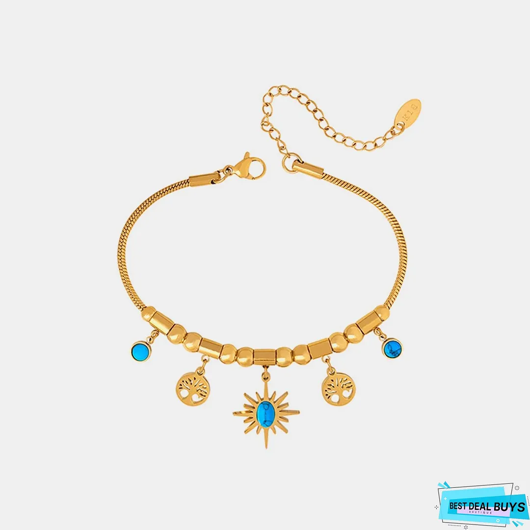Gold-Plated Titanium Steel Charm Bracelet