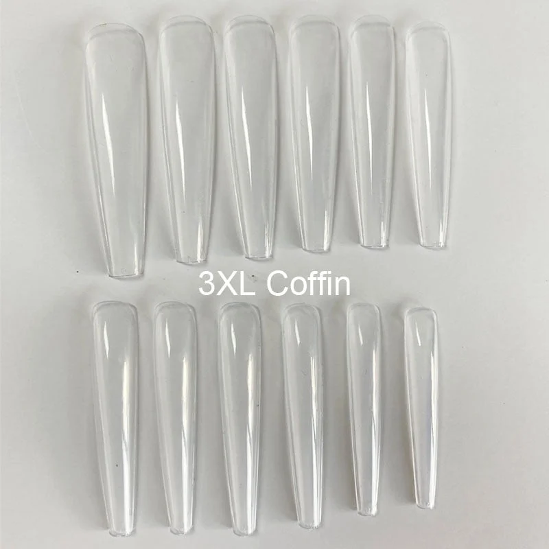 240pcs Gelly Tips Soft Gel Nail Extension Tips Full Cover Pre-shaped Sculpted Long Coffin Stiletto False Tip Quick Building Mold-Nail Inspo