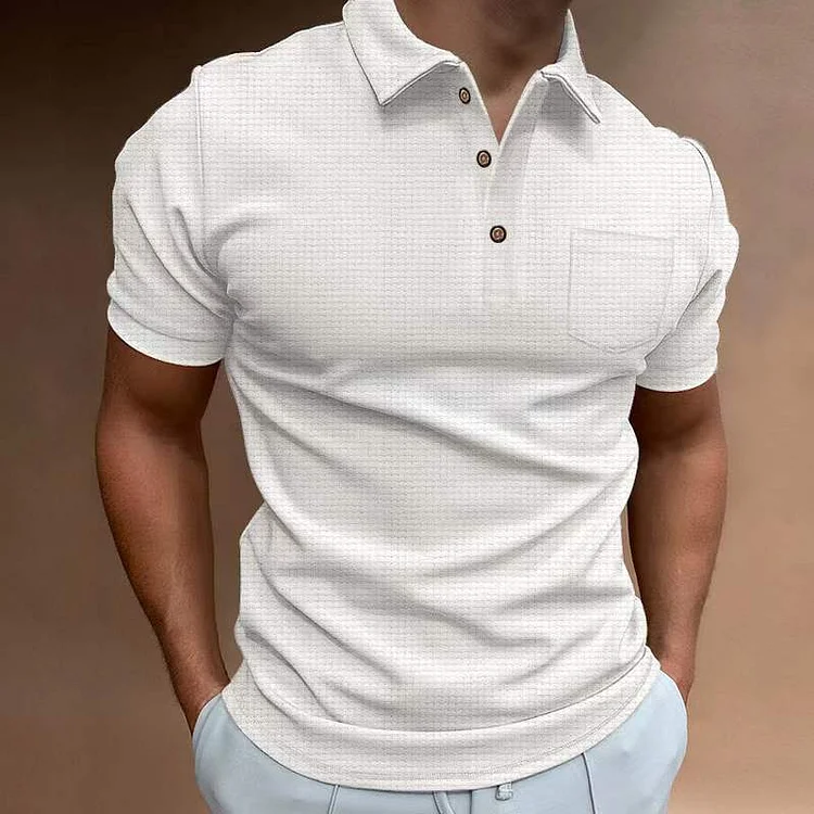 BrosWear Men's Solid Color Casual Polo Shirt