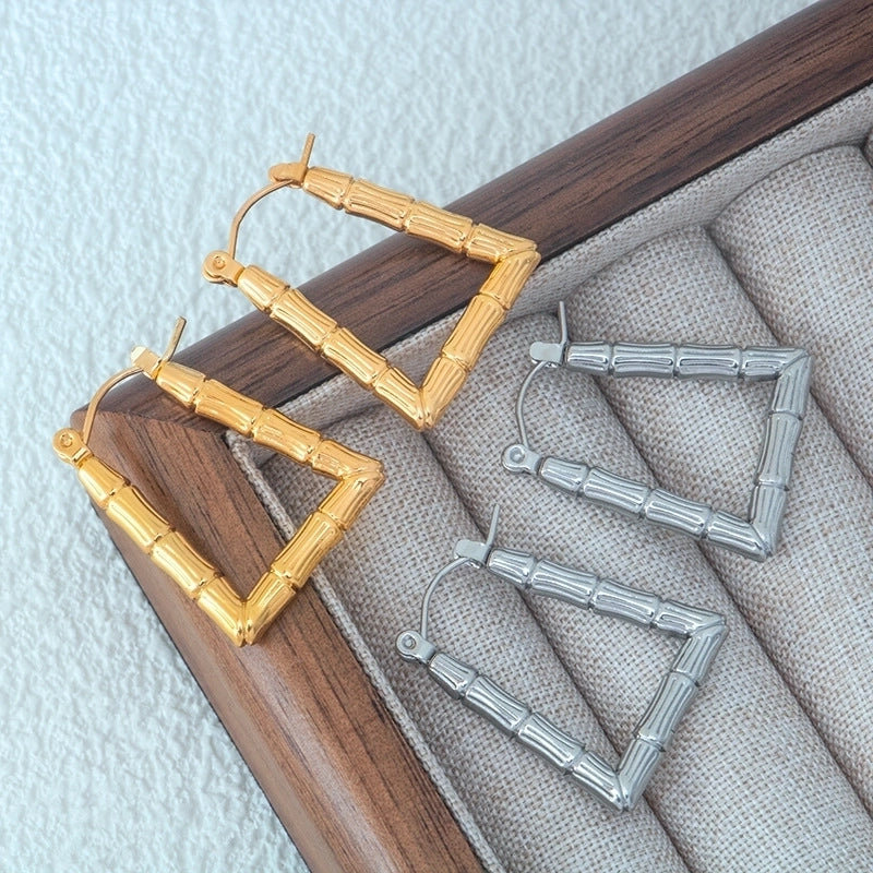 1 Pair Minimalist Solid Color 304 Stainless Steel Earrings