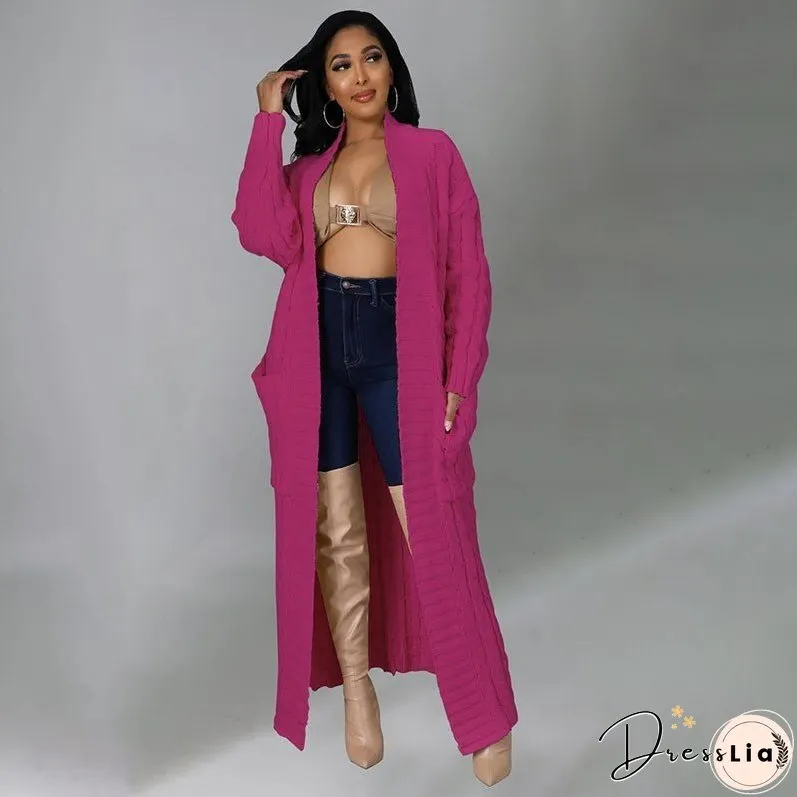 Women's Fashion Casual Long-sleeved Long Solid Color Sweaters