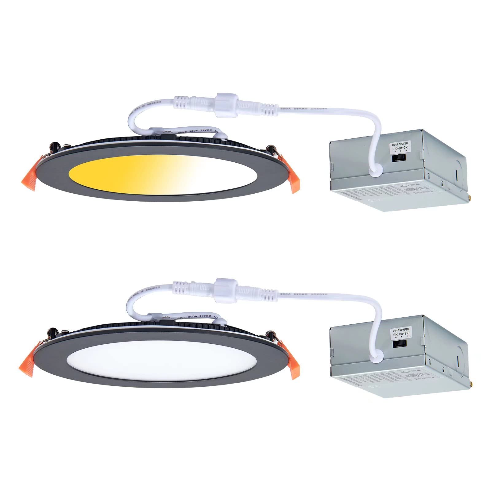 2 Pack Black Recessed Lights 6 Inch Dimmable
