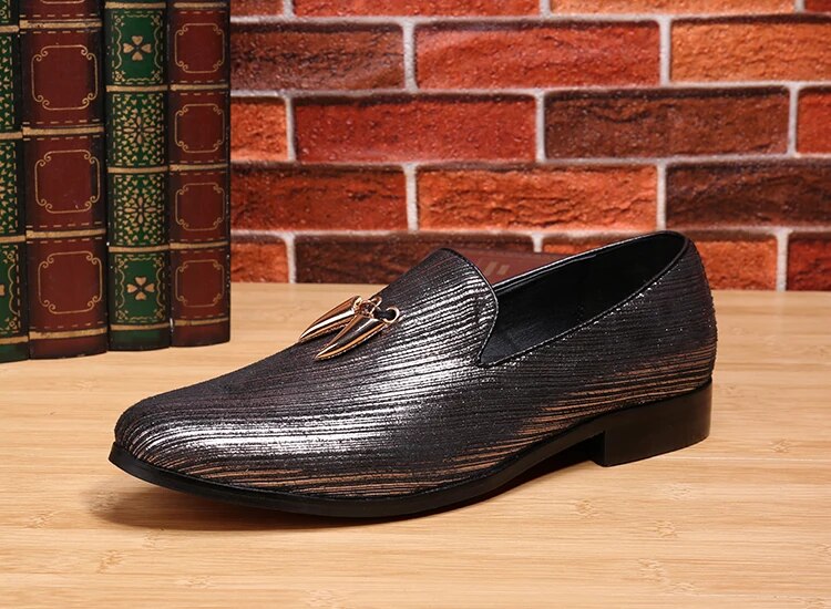 VCSHOES Large Size Man Shoes Party Formal Male Loafers Shoes Men's Dress Prom Classic Genuine Leather Flats Shoes