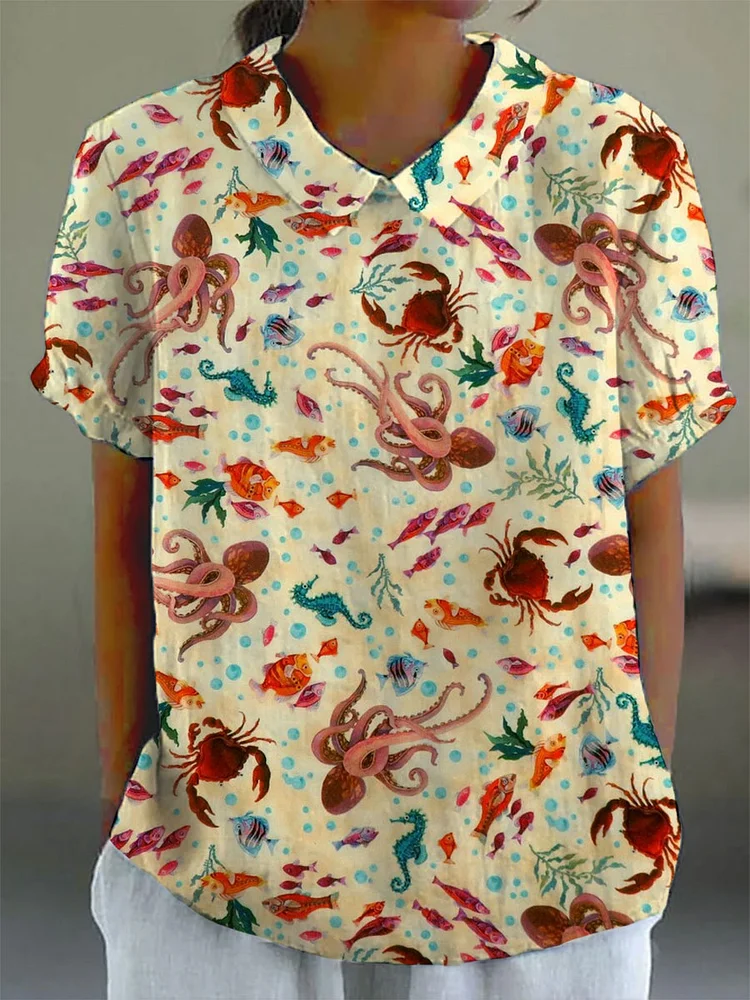 Women's Octopus Printed Casual Top