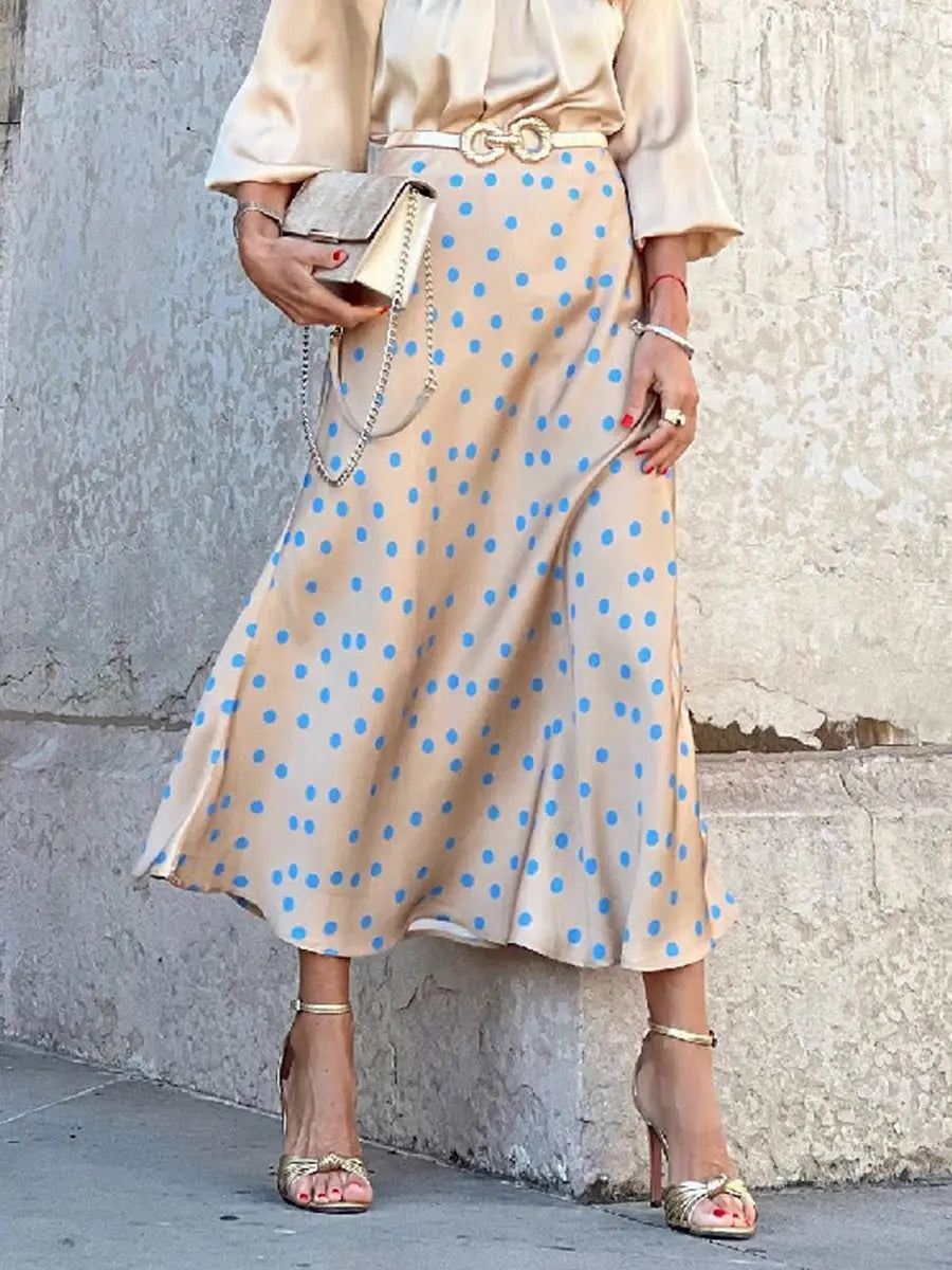 High Waist Polka Dot Loose Skirts