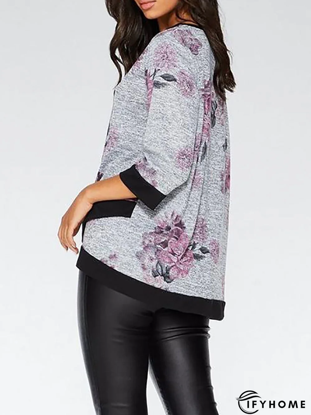 Crew Neck Leopard Loose Tunic Blouse | IFYHOME