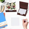 Wooden DIY Flower Cat Diamond Painting Kit Note Box with 160 Papers for Office