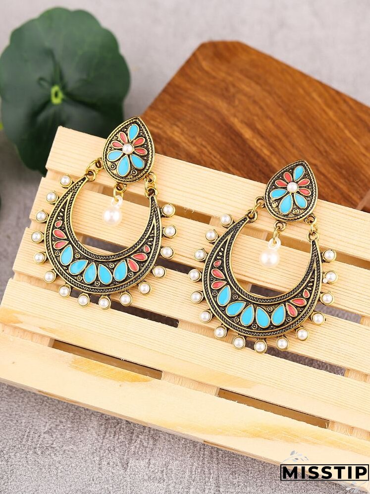 Faux Pearl Decor Drop Earrings