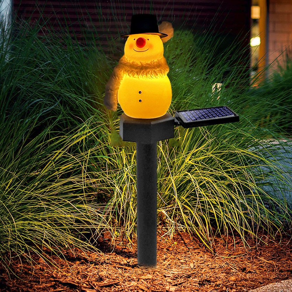 

Christmas Solar Snowman Ground Lamp Garden Lawn Light Courtyard Lighting, 501 Original